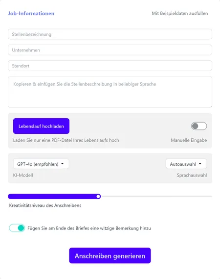 Screenshot of the application